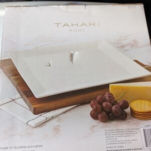 Tahari Home White Porcelain Serving Platter